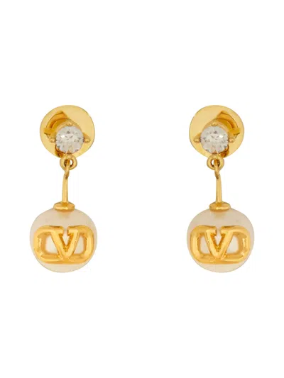Valentino Garavani Signature Vlogo Earring In Gold
