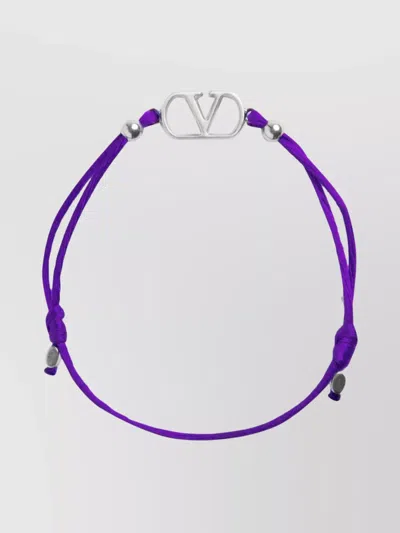 Valentino Garavani Signature Vlogo Metal Accent Adaptable Bracelet In Blue