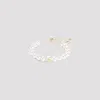 Valentino Pearl Bracelet With Adjustable Closure And Signature Detail In Silver