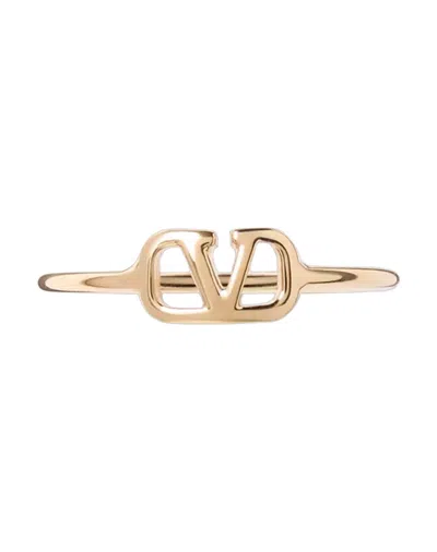 Valentino Garavani Signature Vlogo Ring In Gold