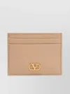 Valentino Vlogo Signature Credit Card Holder Rose Sand In Neutral