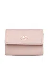 Valentino Signature Vlogo Wallet In Pink