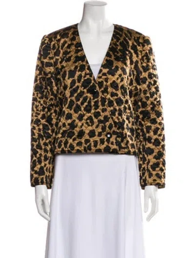 Pre-owned Valentino Silk Animal Print Blazer In Neutral