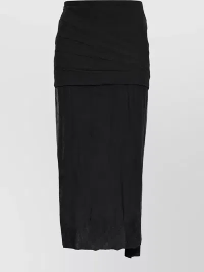 Valentino Silk Asymmetric Maxi Skirt In Black
