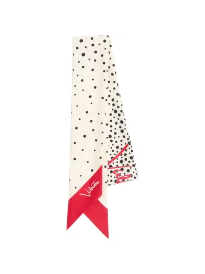 Valentino Bandeaux Printed Silk Scarf In Neutral