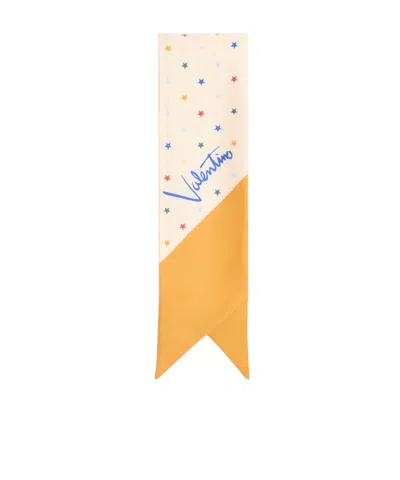 Valentino Silk Bandeau Scarf In Yellow