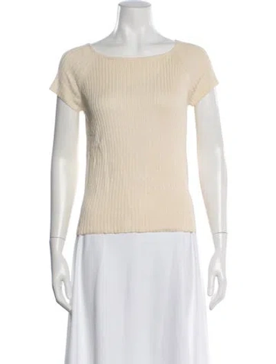 Pre-owned Valentino Silk Bateau Neckline Sweater In Neutral
