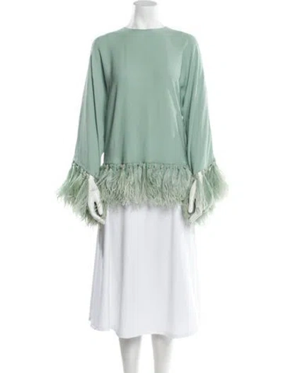 Pre-owned Valentino Silk Bateau Neckline Tunic In Green