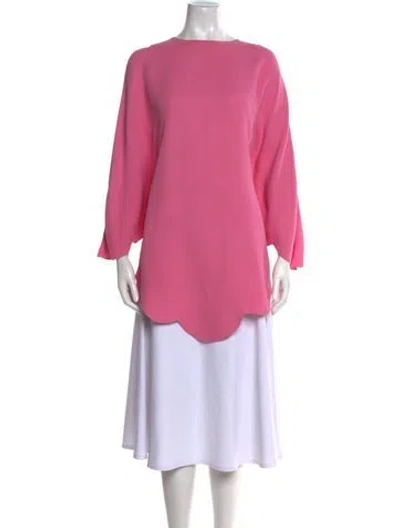 Pre-owned Valentino Silk Bateau Neckline Tunic In Pink