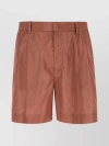 VALENTINO SILK BERMUDA SHORTS WITH BELT LOOPS AND BACK WELT POCKETS