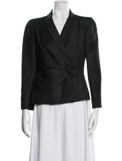 Pre-owned Valentino Silk Blazer In Black
