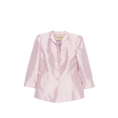 Valentino Silk Blazer In Pink