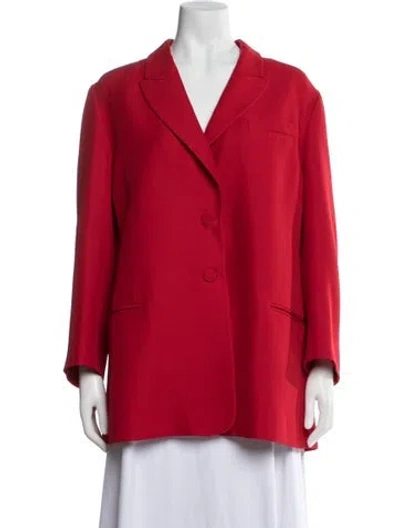 Pre-owned Valentino Silk Blazer In Red
