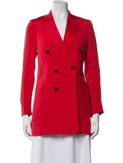 Pre-owned Valentino Silk Blazer W/ Tags In Red