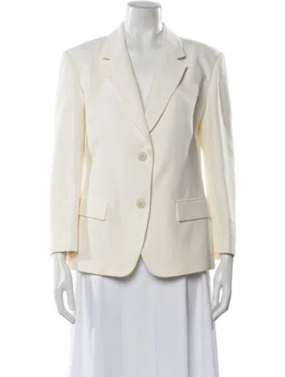 Pre-owned Valentino Silk Blazer In White