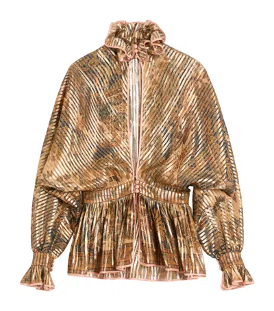 VALENTINO SILK-BLEND CUT-OUT BOUSE
