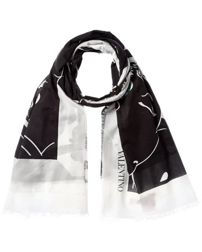 Valentino Silk-blend Scarf In Black