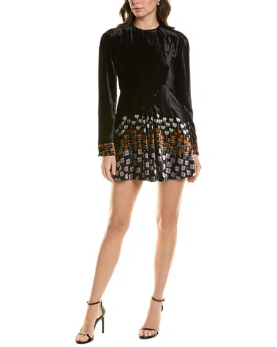 Valentino Silk-blend Shift Dress In Black