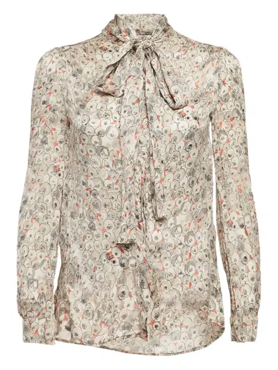 Pre-owned Valentino Silk Blouse In Neutral