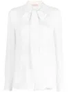 Valentino Silk Blouse With Elegant Tie Neck Detail And Refined Finish In White