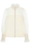 Valentino Silk Blouse With Ruffles In Neutral