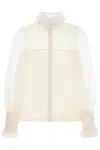 Valentino Silk Blouse With Ruffles In Neutro