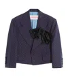 Valentino Silk Bow-detail Polka-dot Blazer In Blue