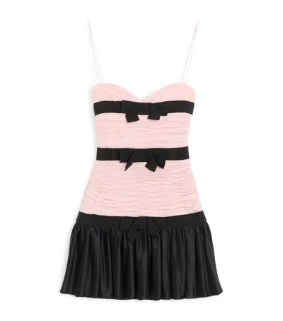 Valentino Silk Bow Mini Dress In Multi