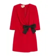 Valentino Draped Wrap Bow Mini Dress In Red