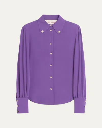 VALENTINO SILK BUTTON DOWN BLOUSE