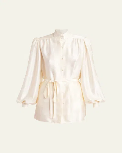 Valentino Silk Button-up Blouse In Multi