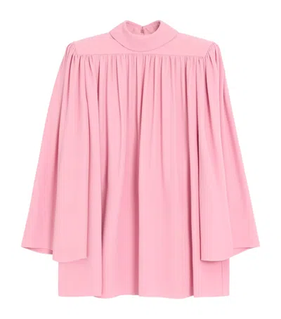 Valentino Silk Cady Couture Pleated Blouse In Pink