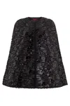 Valentino Silk Cape With Applications In Black