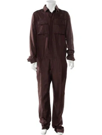 Pre-owned Valentino Silk Cargo Pants In Brown