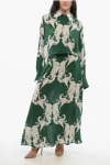 Valentino Metamorphos Siren Silk Printed Maxi Shirt Dress