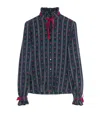 Valentino Crepe De Chine Shirt With Cherryfic Print In Blue