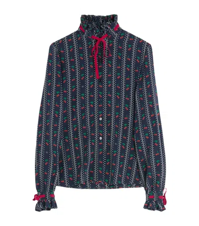 VALENTINO SILK CHERRY PRINT SHIRT
