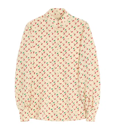 VALENTINO SILK CHERRY PRINT SHIRT