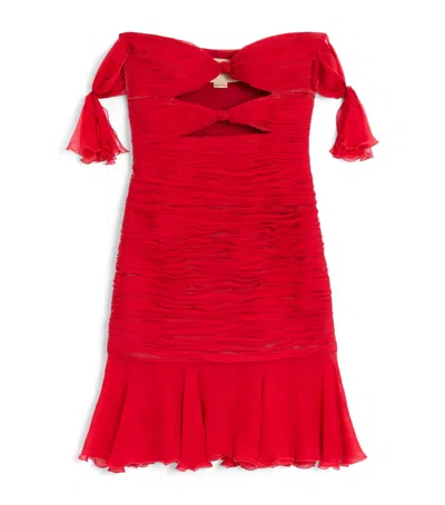 Valentino Silk Chiffon Mini Dress In Red