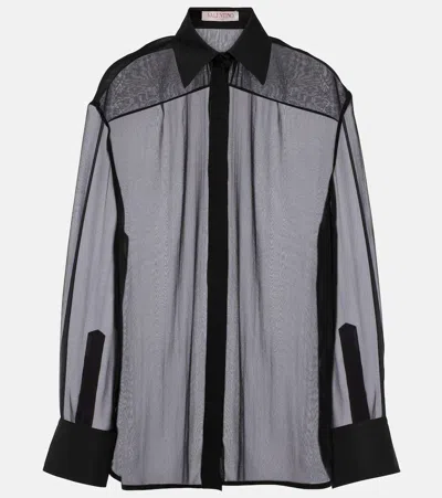 Valentino Silk Chiffon Shirt In Black