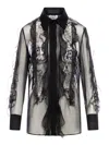 Valentino Floral-embroidered Blouse In Black