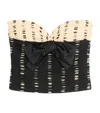 Valentino Plusdepois Print Chiffon Top With Handmade Draping And Bow Detail In Black
