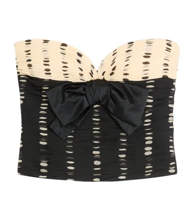VALENTINO SILK CHIFFON STRAPLESS TOP