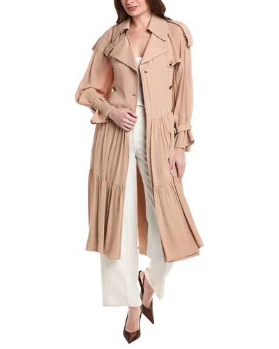 Valentino Silk Coat In Brown
