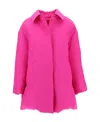 Valentino Oversized Padded Wool And Silk-blend Crepe Jacket In Pink
