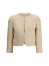 Valentino Garavani Women Cream Crepe Couture Blazer