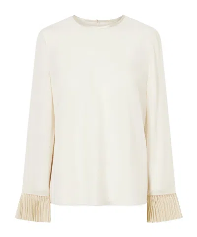 Valentino Silk Crepe De Chine Blouse In White