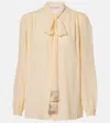 Valentino Ivory Crepe De Chine Shirt In Beige