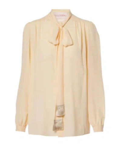 Valentino Silk Crêpe De Chine Shirt In Neutral
