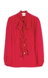 Valentino Crepe De Chine Shirt Shirts Multicolor In Red